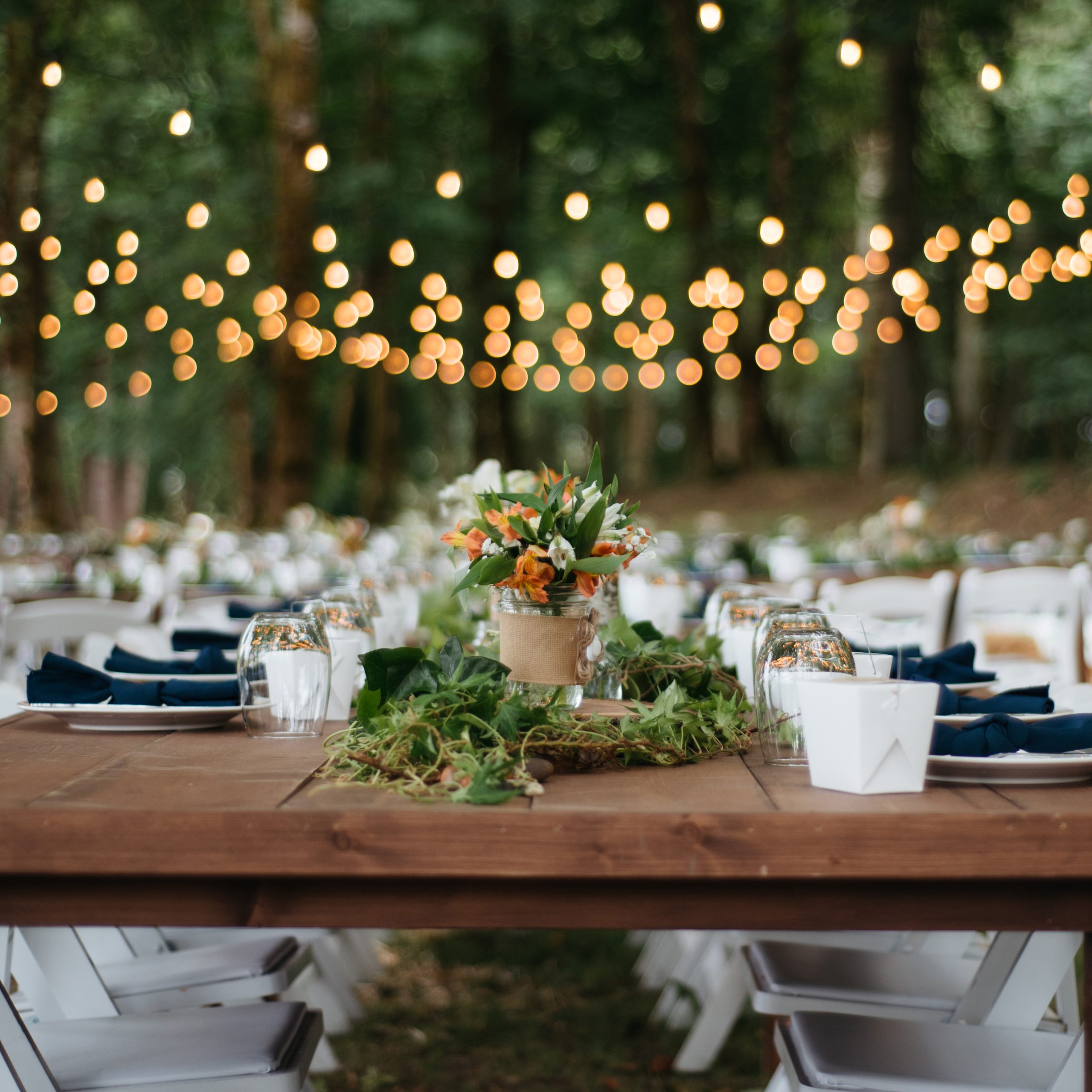 Bistro Light Wedding Farm Table Danielle Peterson Photography PNW Weddings