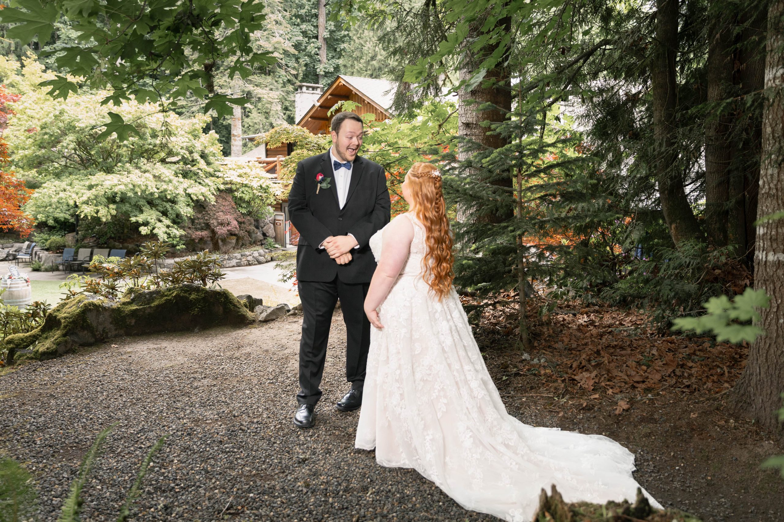 Consciously Captured - Portland Bride And Groom First Look In Garden Venue Auburn Photography