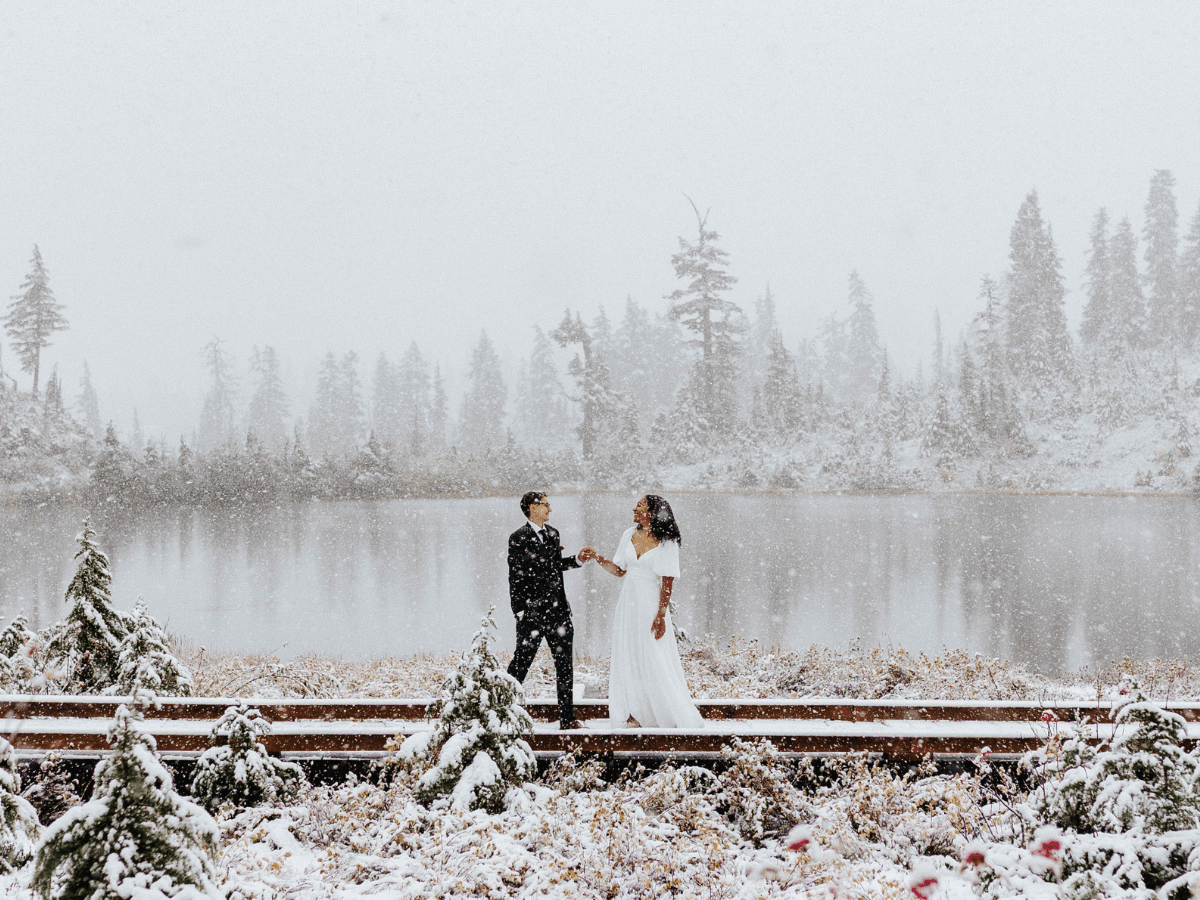 Twinflower Design - PNW Weddings - Elopement At Mount Baker Wilderness, Ceremony at Picture Lake